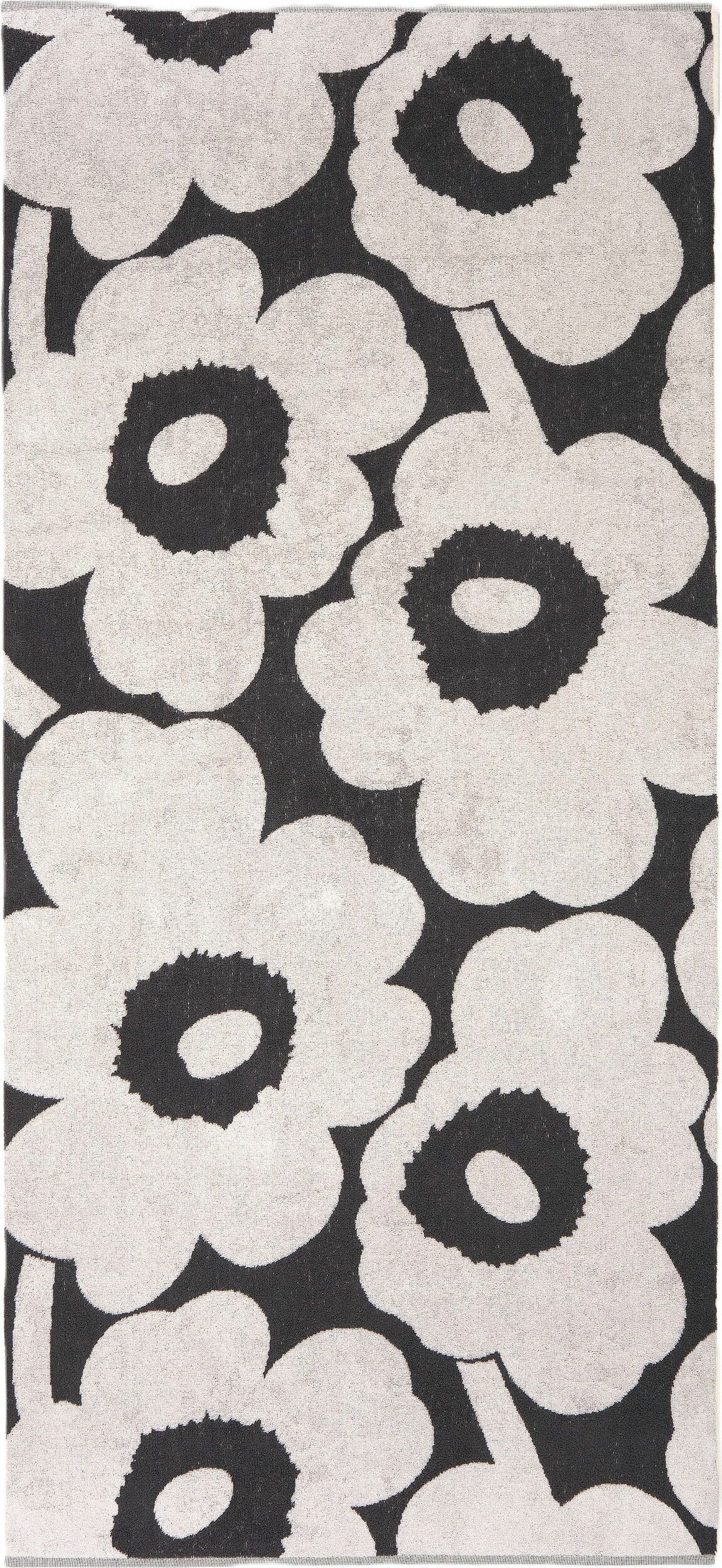 Unikko Badetuch 70 x 150 cm, schwarz-weiß