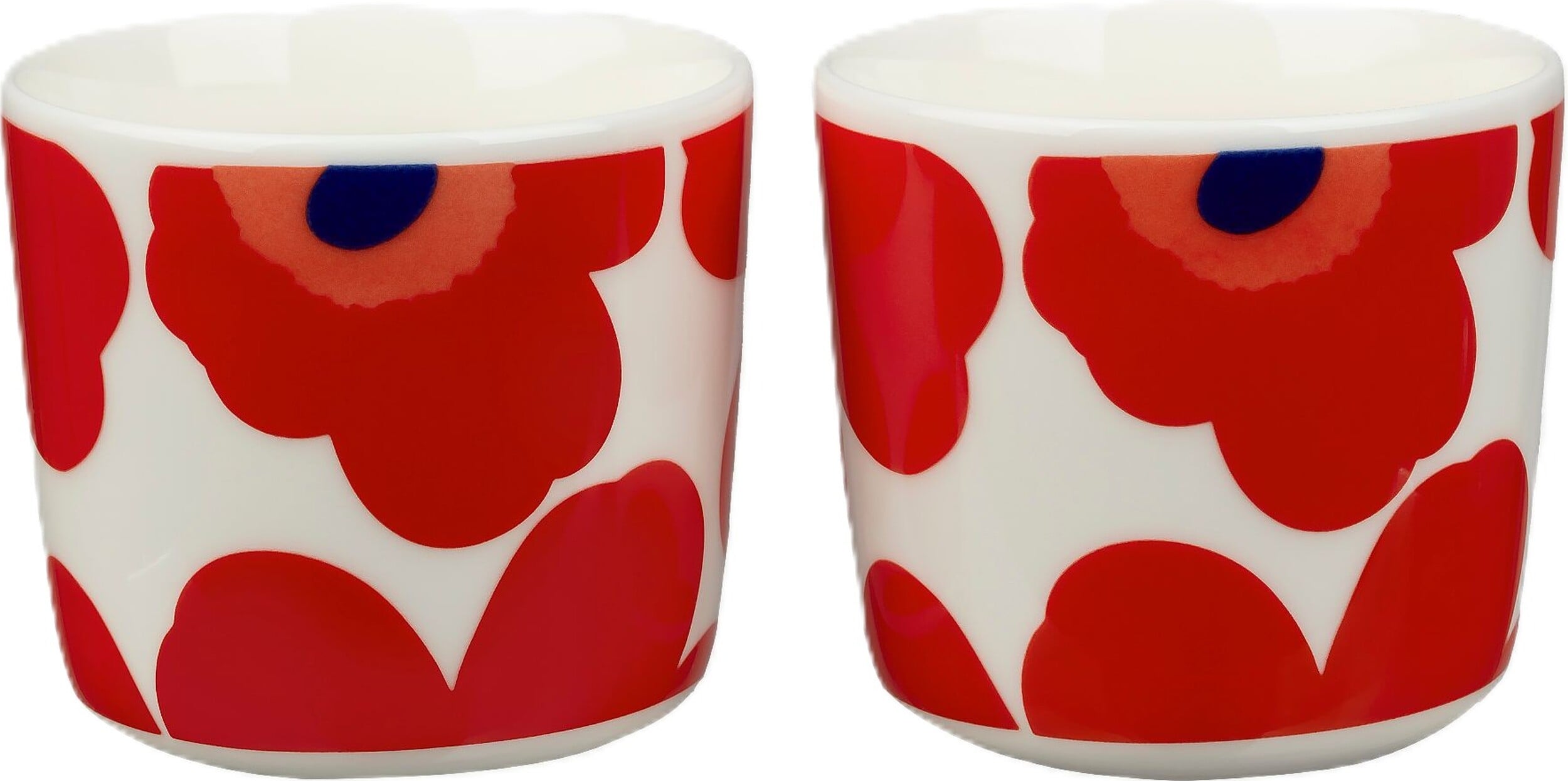Unikko Becher ohne Henkel 200 ml, weiß-rot, 2 St.