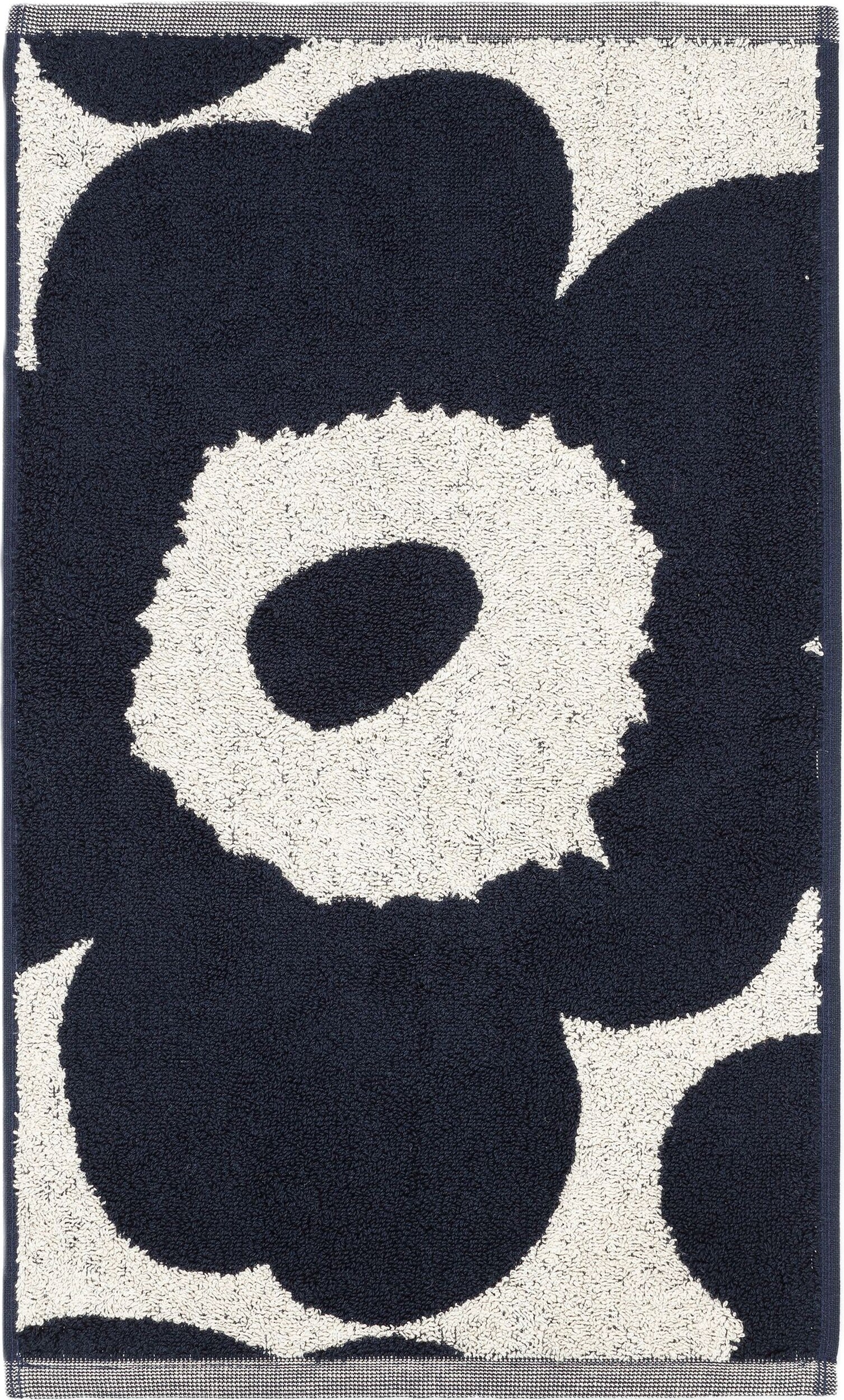Unikko Handtuch 30 x 50 cm, dunkelblau-weiß, Baumwolle-Leinen
