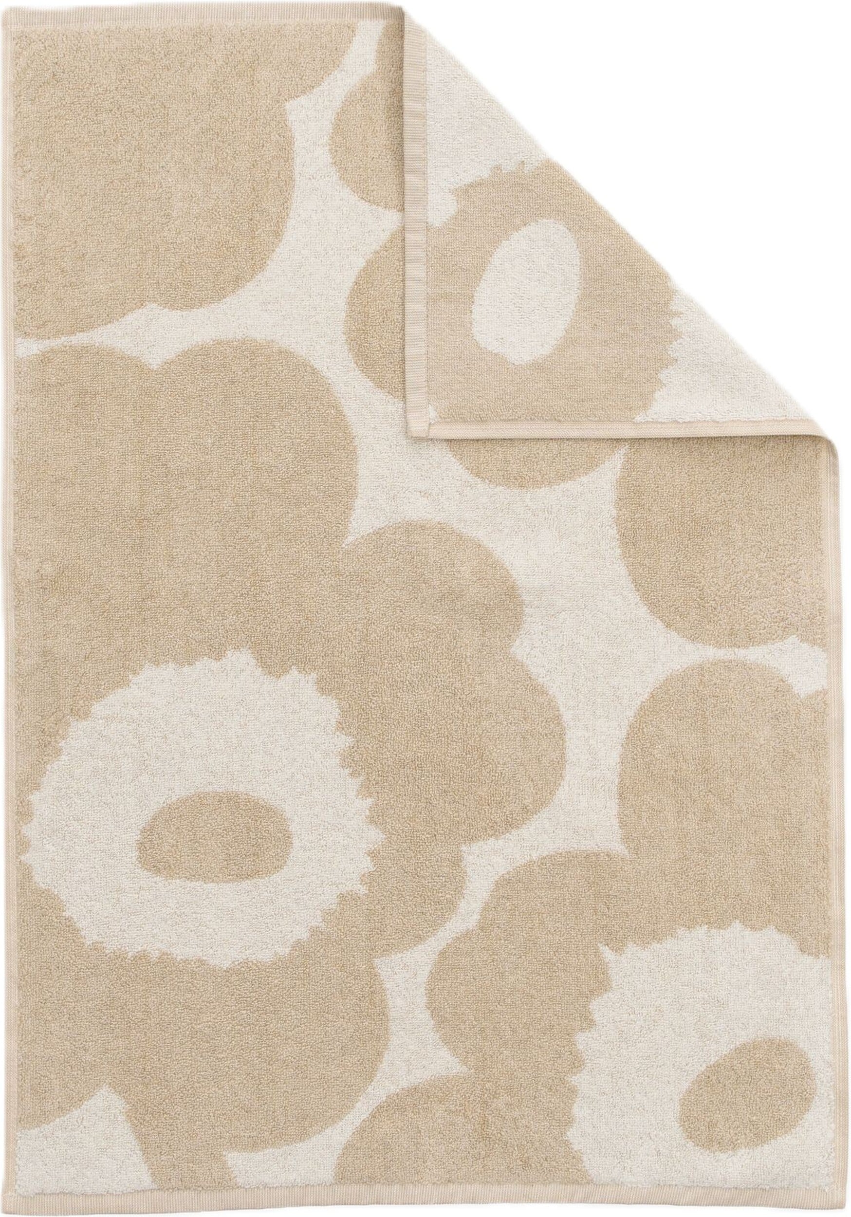 Unikko Handtuch 50 x 70 cm, weiß-sandfarben, Baumwolle-Leinen