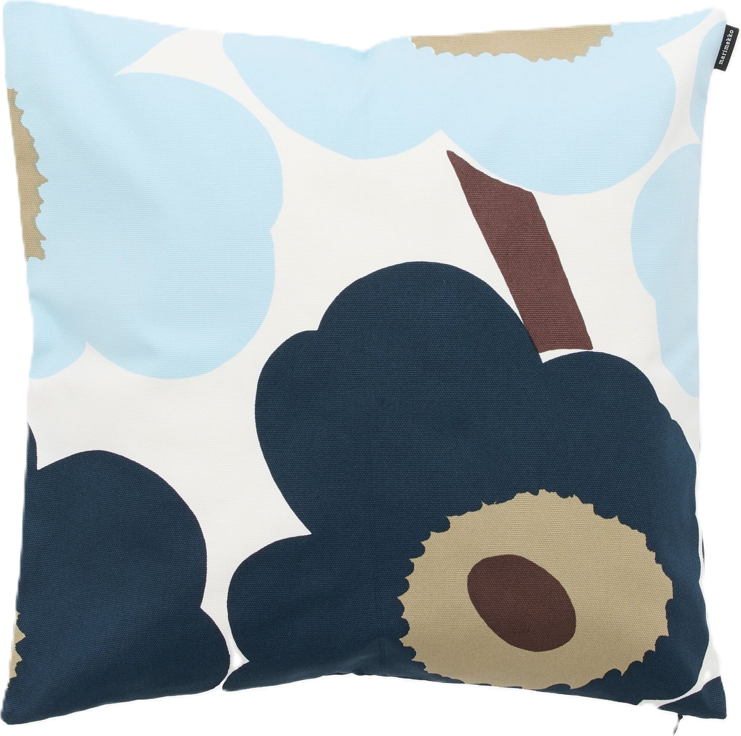 Unikko Kissenbezug 50 x 50 cm, weiß-dunkelblau, Baumwolle