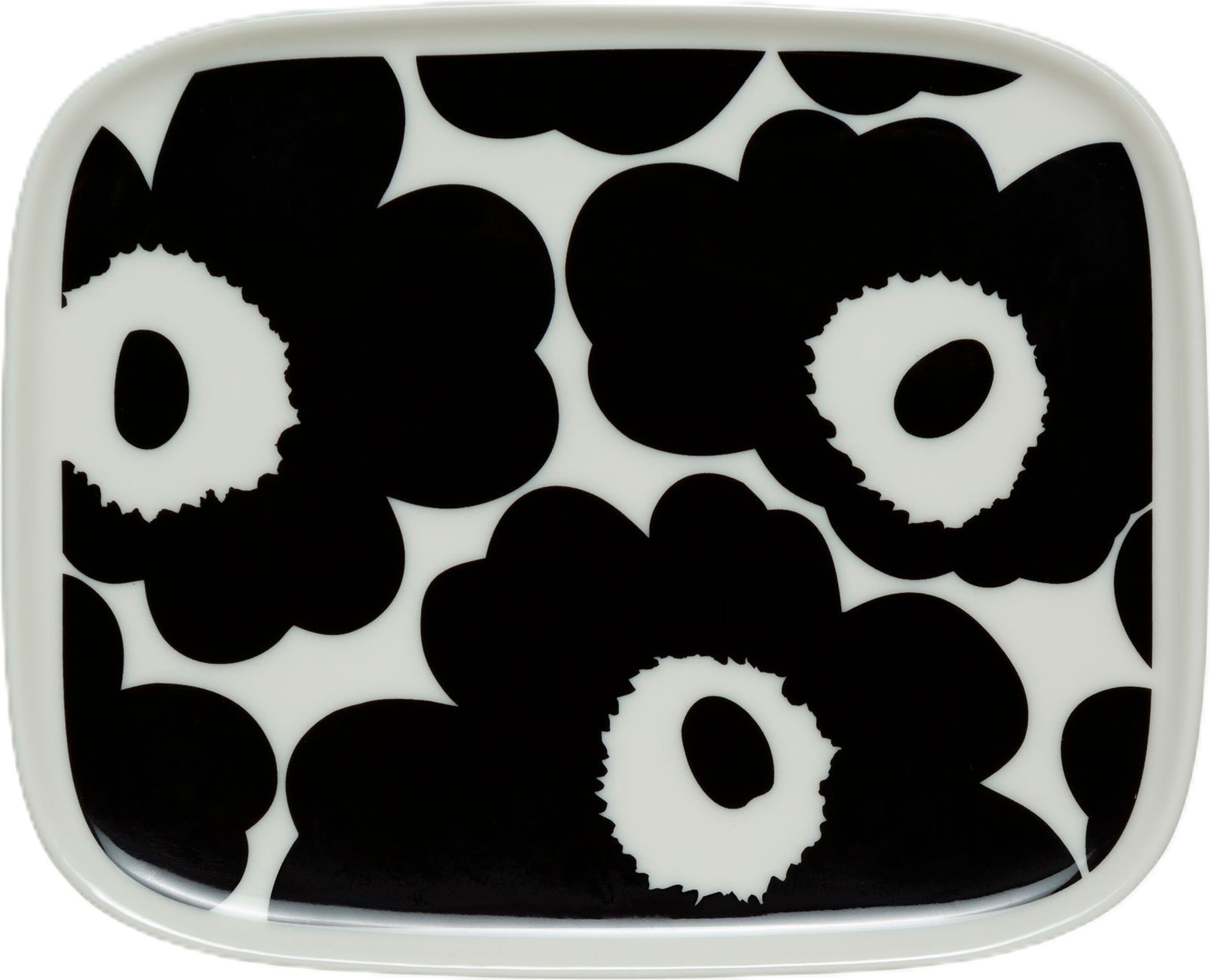 Unikko Snackteller 15 x 12 cm, schwarz-weiß