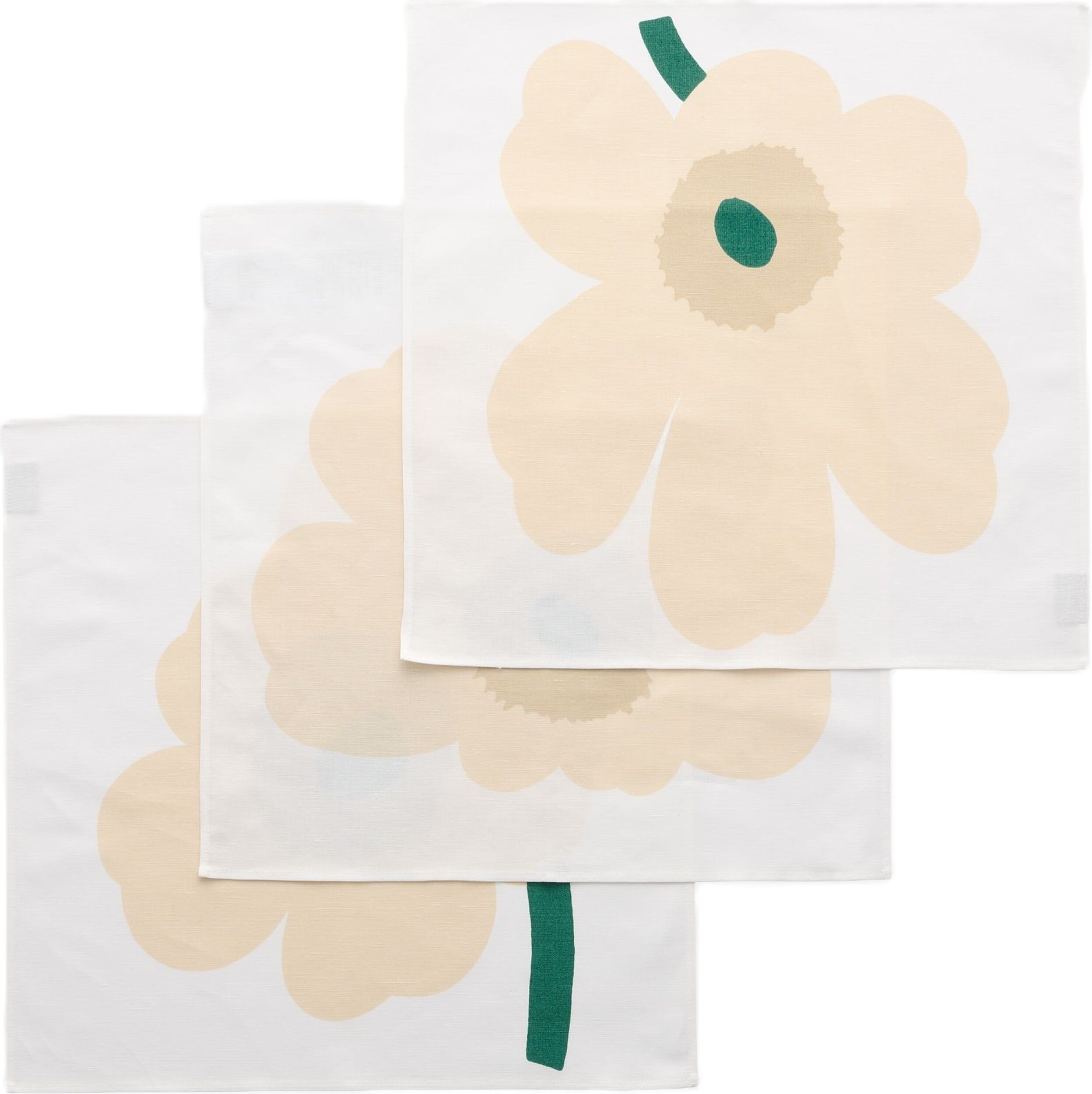 Unikko Stoffservietten 45 x 45 cm, weiß-beige, 3 St.