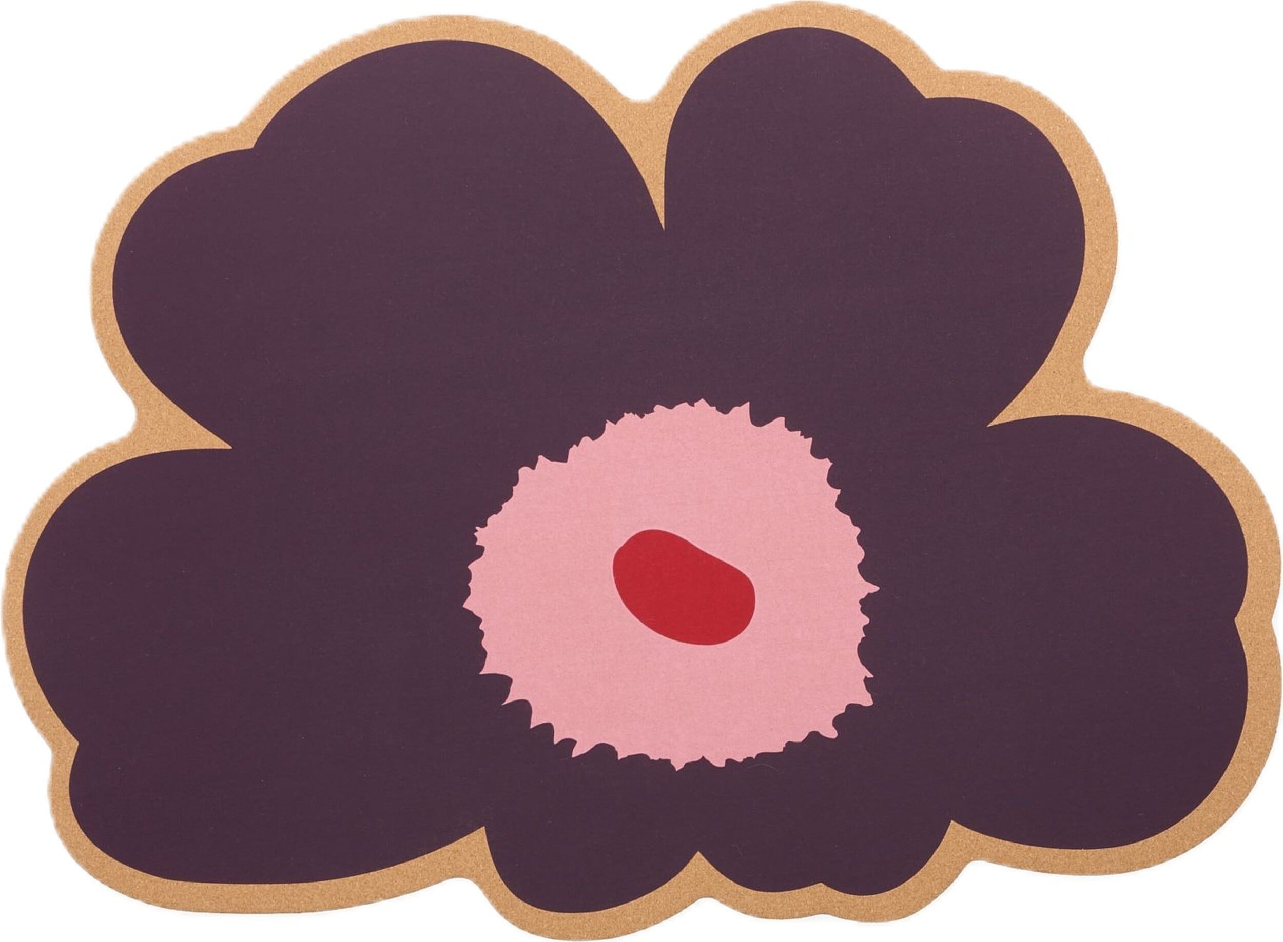 Unikko Tischset 45 cm, pflaumenblau, Kork