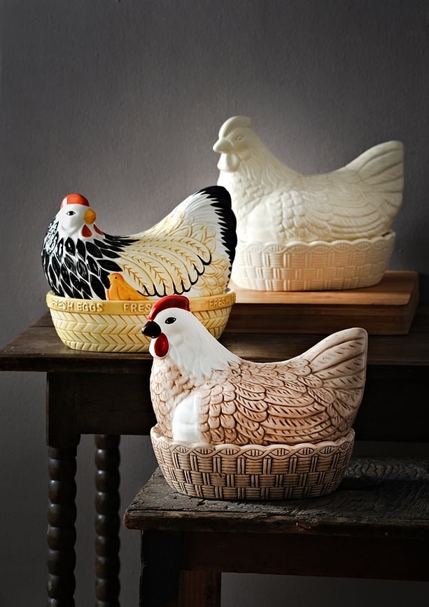 Cesta para Huevos Hen Nest, diseño de gallina, multicolor