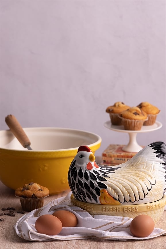 Cesta para Huevos Hen Nest, diseño de gallina, multicolor