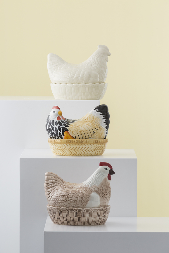Cesta para Huevos Hen Nest, diseño de gallina, multicolor