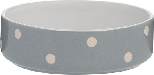 Hunde- oder Katzennapf Polka Dot gepunktet 13 cm, grau