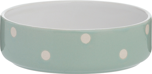 Hunde- oder Katzennapf Polka Dot gepunktet 13 cm, grün