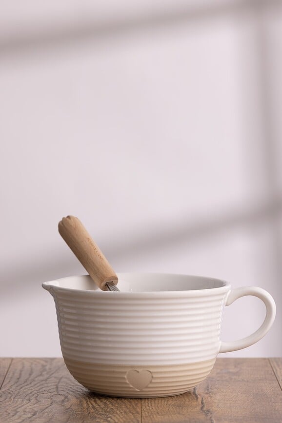 Rustic Charm Pichet à Pâte à Crêpes, 2 L, beige