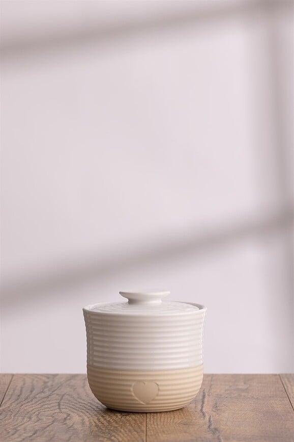 Rustic Charm Pot de Rangement 700 ml, beige