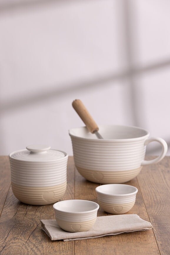 Rustic Charm Pot de Rangement 700 ml, beige