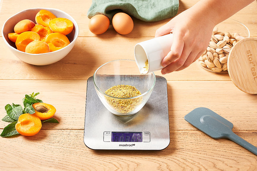 Báscula de Cocina Mastrad, plateada y negra