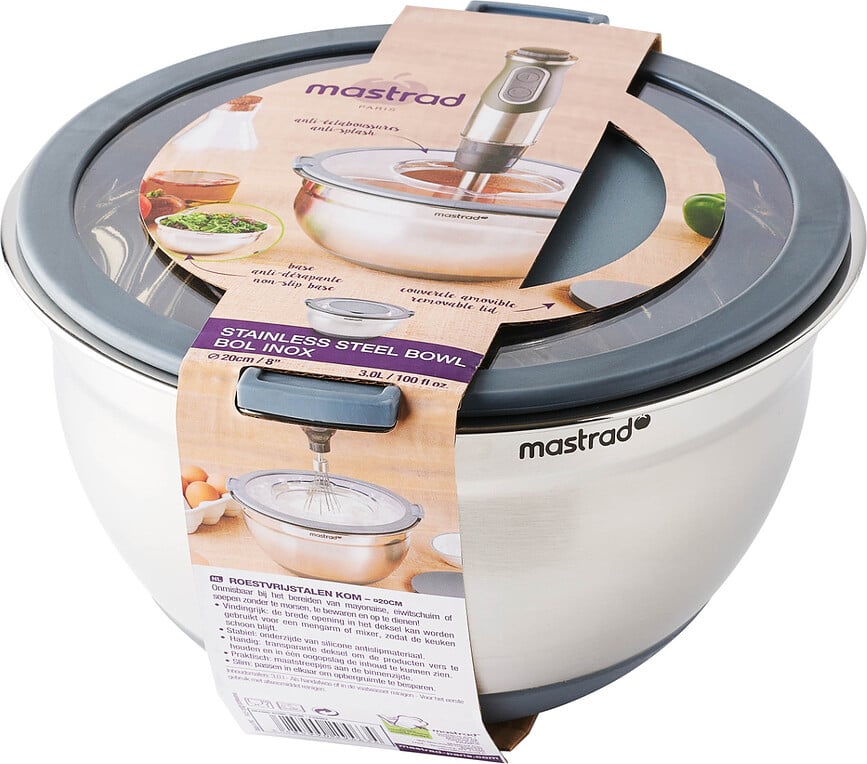 Bol de acero inoxidable para mezclar Mastrad, 24 cm