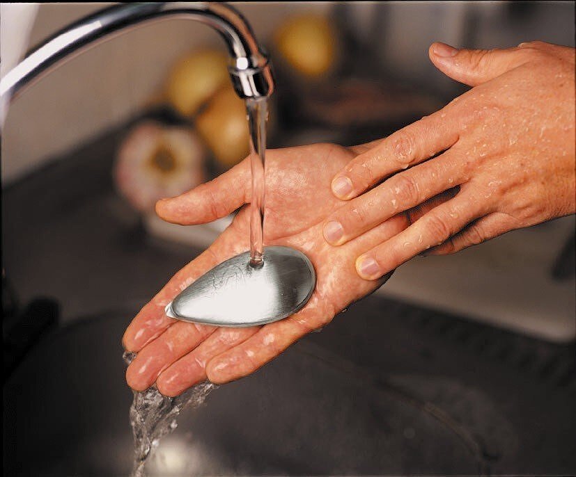 Deos Savon, en acier inoxydable, avec support