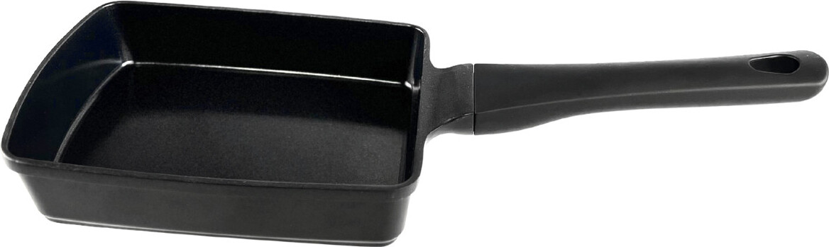 Mastrad Eierpfanne rechteckig 17,5 x 13,3 cm, Keramik, mit Pfannenwender, 2-teiliges Set