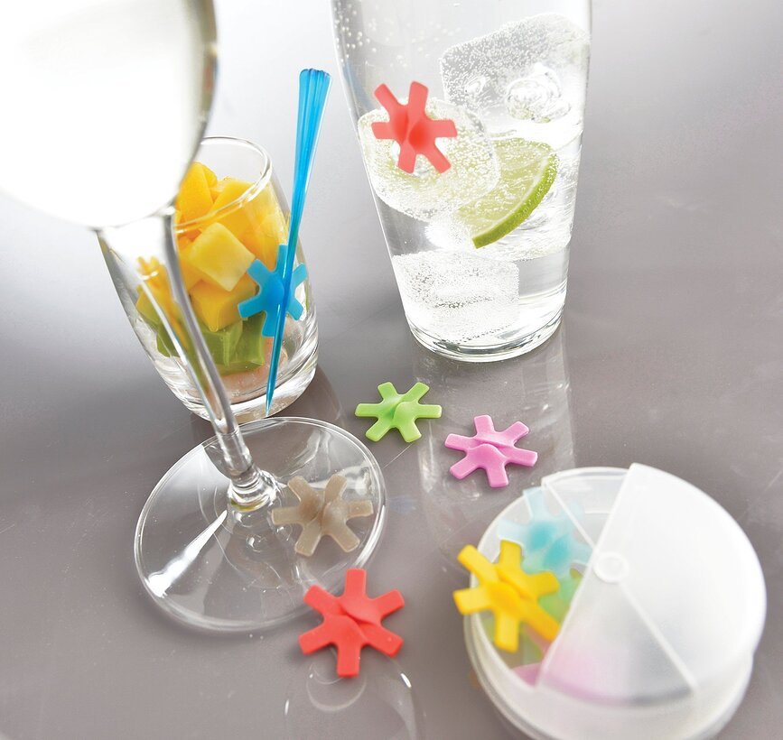 Mastrad Marqueurs de Verres, en silicone, Lot de 12