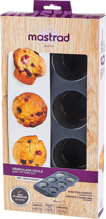 Mastrad Moule à 6 Muffins, en silicone