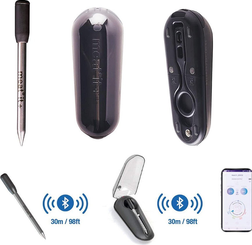 Meat It Plus Thermomètre de Cuisson pour viande, avec étui