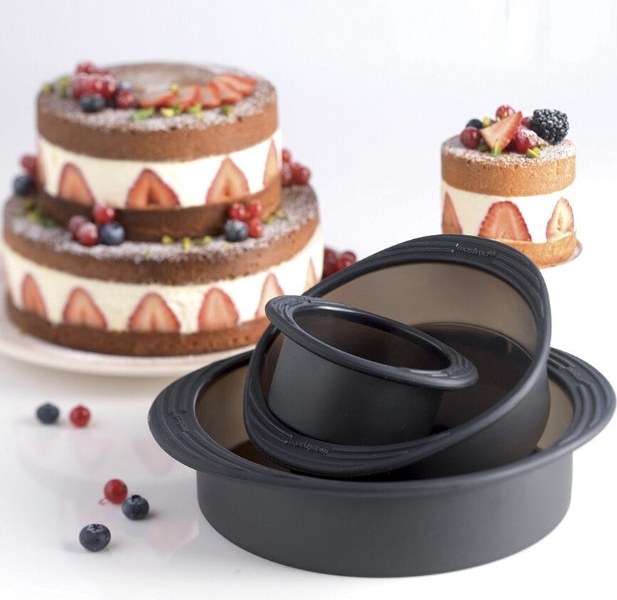 Moldes para Tartas de silicona Mastrad, redondos, Pack de 3 unidades