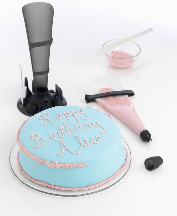 Kit de Poche à Douille et Accessoires, en silicone, gris foncé