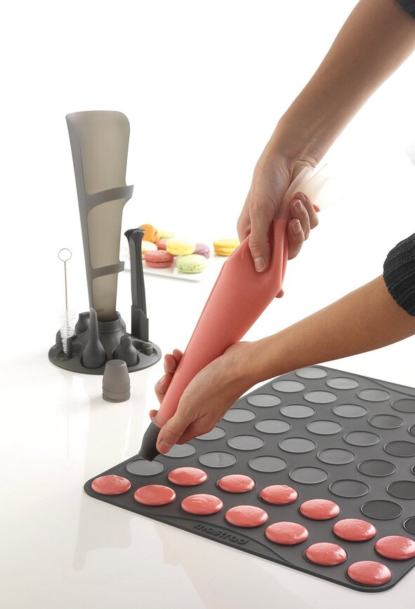 Kit de Poche à Douille et Accessoires, en silicone, gris foncé