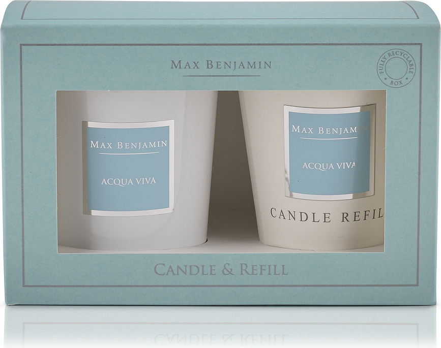 Acqua Viva Bougie avec insert de rechange, Set 2 pièces