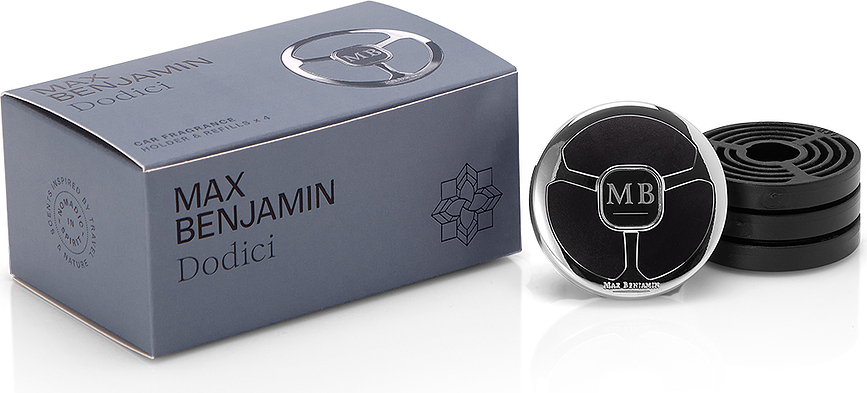 Max Benjamin Diffuseur de Parfum pour Voiture avec recharges, Set 5 pièces