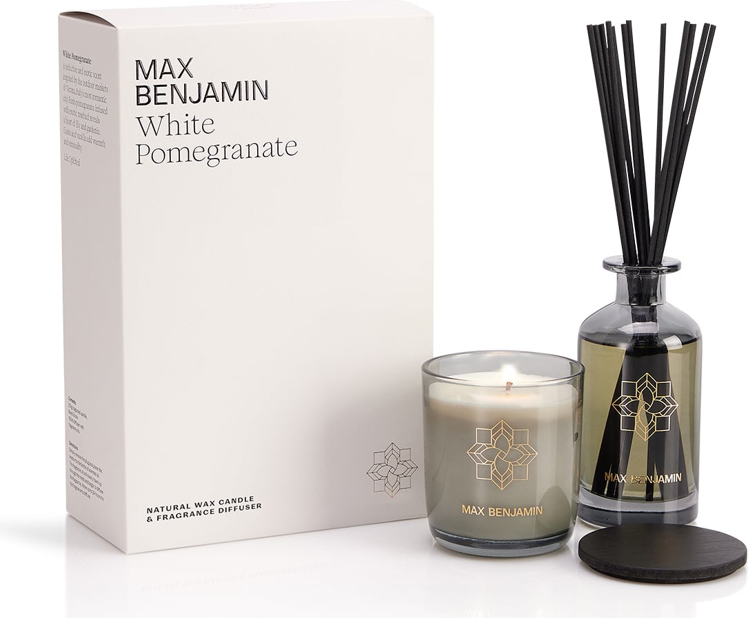 Max Benjamin White Pomegranate Duftkerze und Raumdiffusor, 2-teilig