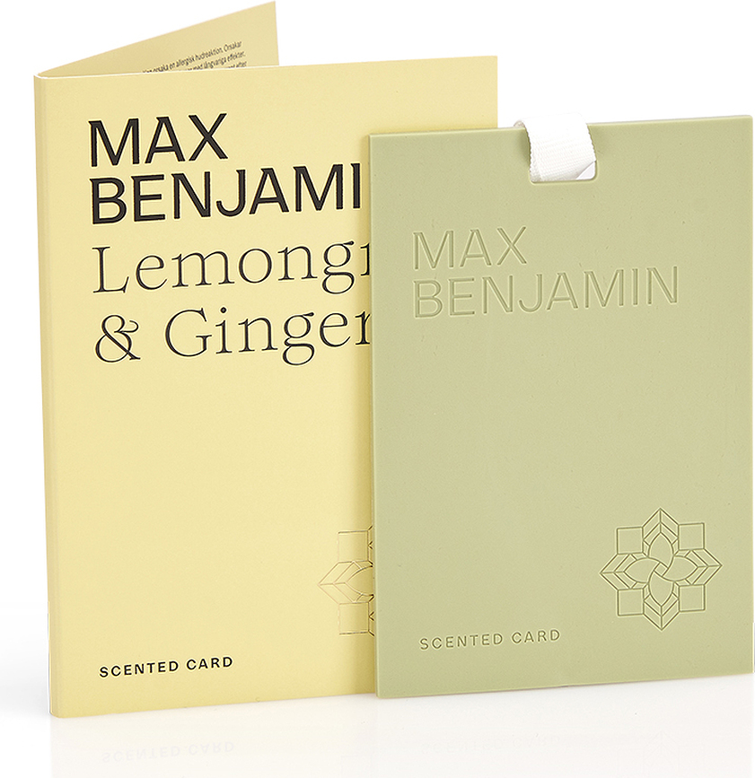 Tarjeta aromática Max Benjamin, aroma hierba limón y jengibre
