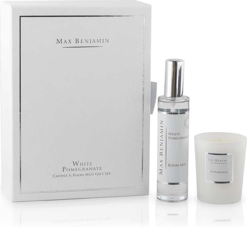 White Pomegranate Coffret Bougie et Brume Parfumée, Set 2 pièces