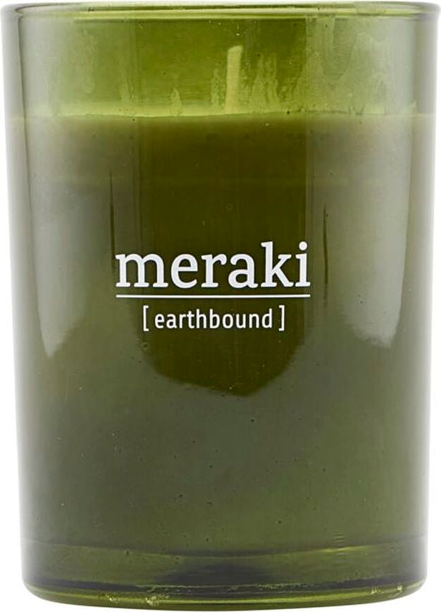 Meraki Earthbound Duftkerze groß im grünen Glas