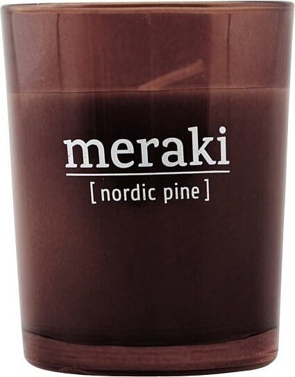 Meraki Nordic Pine Duftkerze klein in dunklem Glas