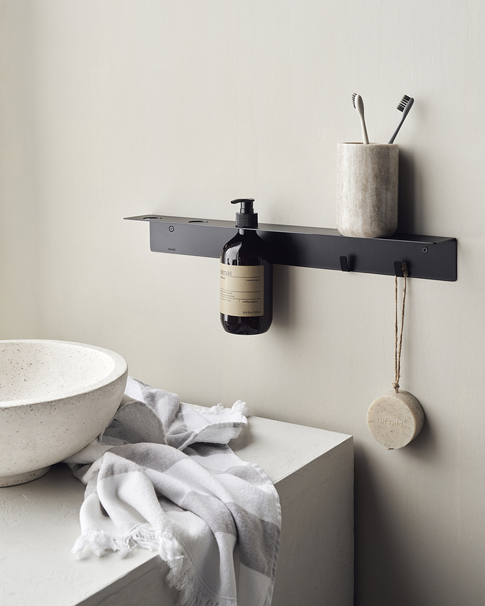 Meraki Support Mural pour bouteille de savon, argenté