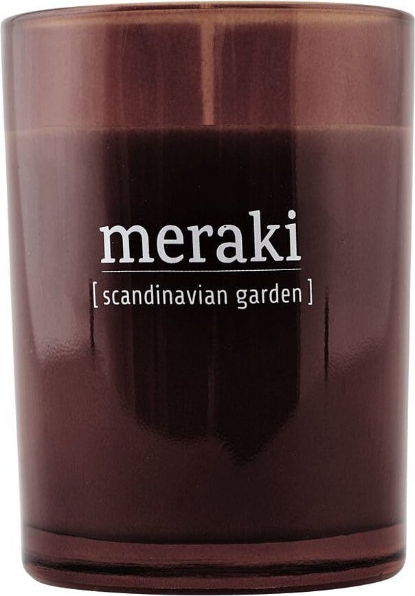 Meraki Scandinavian Garden Lõhnaküünal suur tumedas klaasis