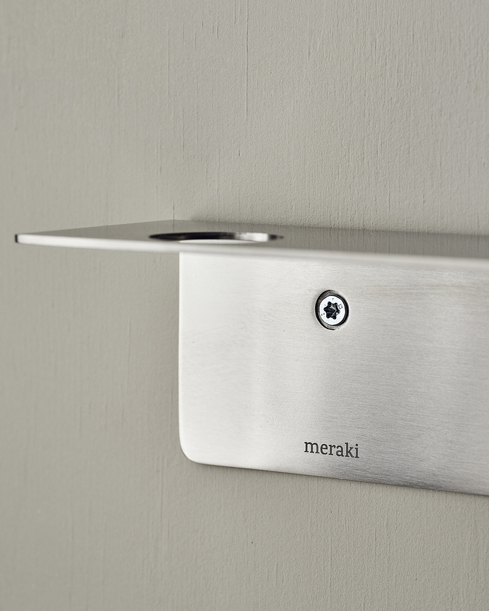 Colgador de Baño Meraki, para botellas de líquido, plateado