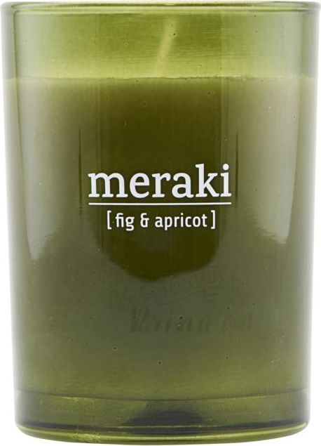 Świeca zapachowa Meraki Fig & Apricot duża w zielonym szkle