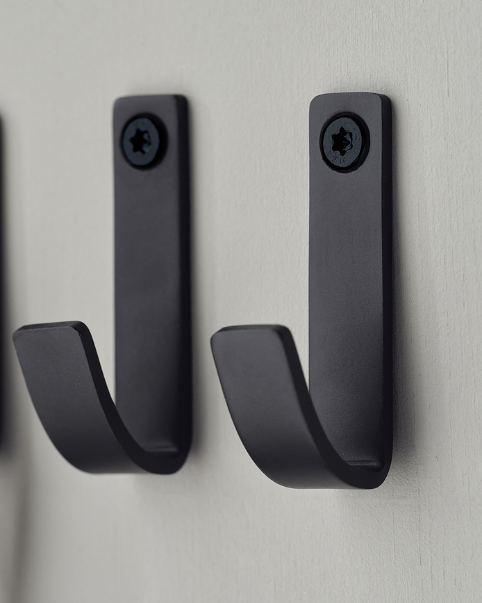 Thapsus Γάντζοι επιτοίχιοι, μαύροι, 3 τμχ