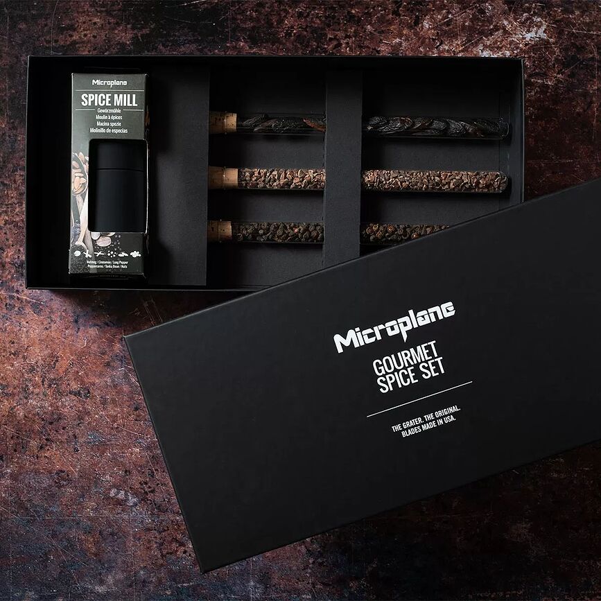 Gourmet Moulin à Épices avec épices pour pâtisserie, Set 4 pièces