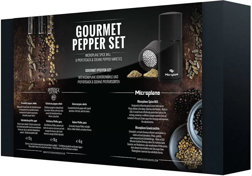 Gourmet Μύλος Μπαχαρικών, με 3 είδη πιπεριού, Σετ 4 τεμαχίων