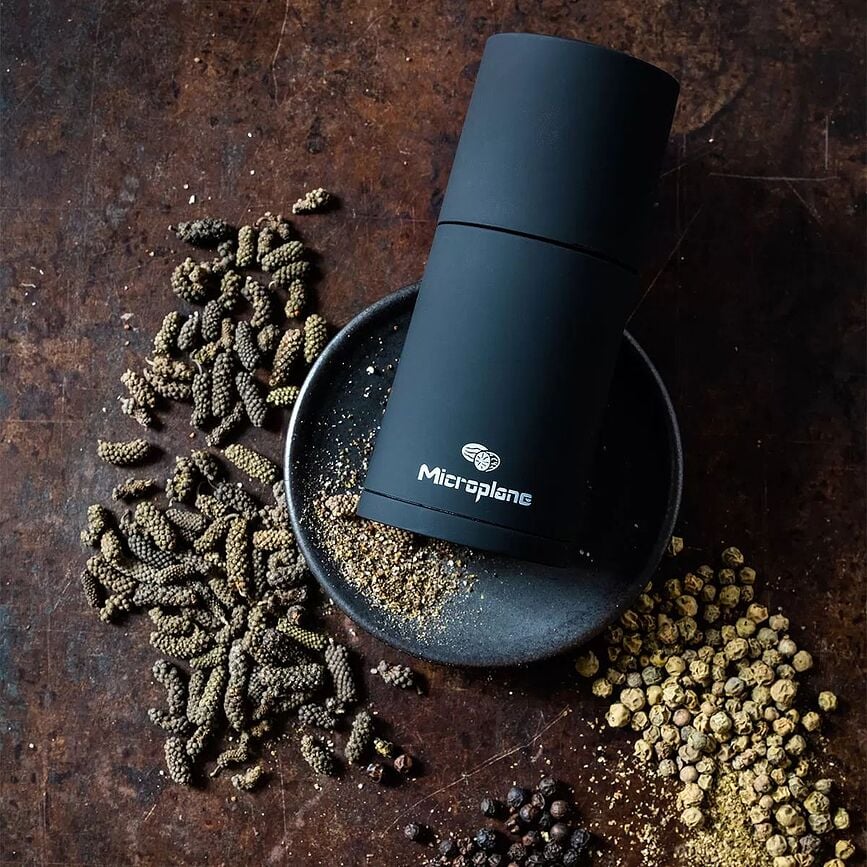 Molinillo de Especias Gourmet, con 3 tipos de pimienta, Set de 4 piezas