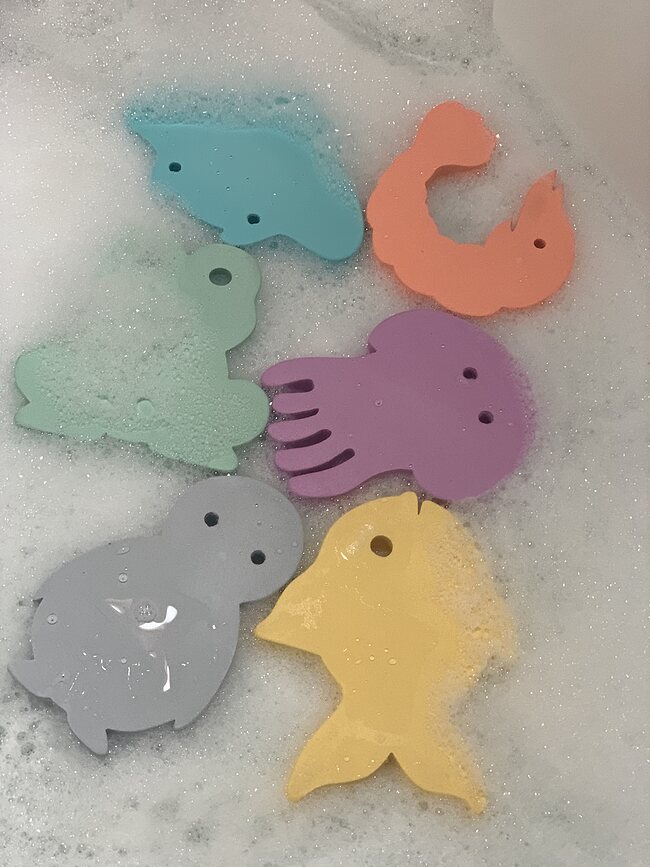 Juguetes de Baño Waterfun, pastel, Pack de 6