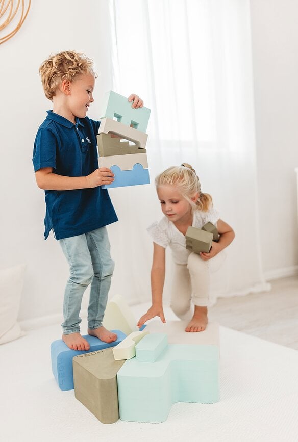 Puzzle Blocks Blocs de Construction, couleurs ciel, Set 11 pièces