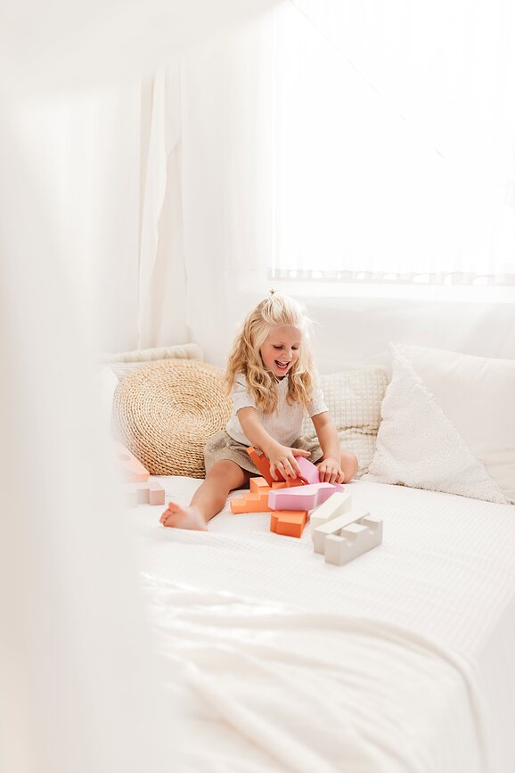 Puzzle Blocks Kocke, v barvah neba, 11 kosov