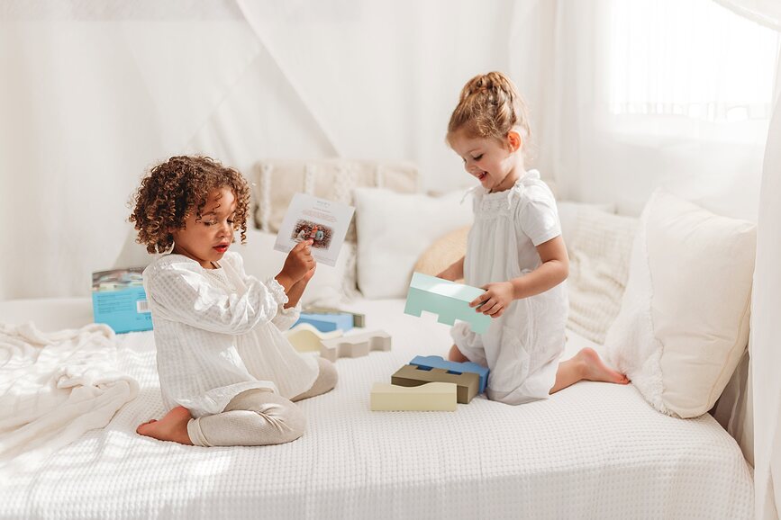 Puzzle Blocks Kocke, v barvah neba, 11 kosov