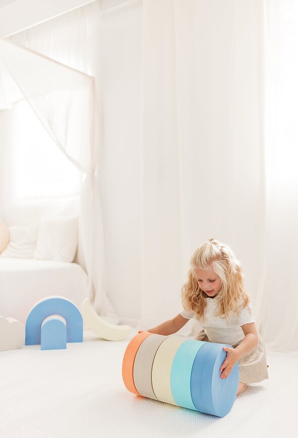 Rainbow Chair Gibalna igrača, zemeljske barve, 5-delni set