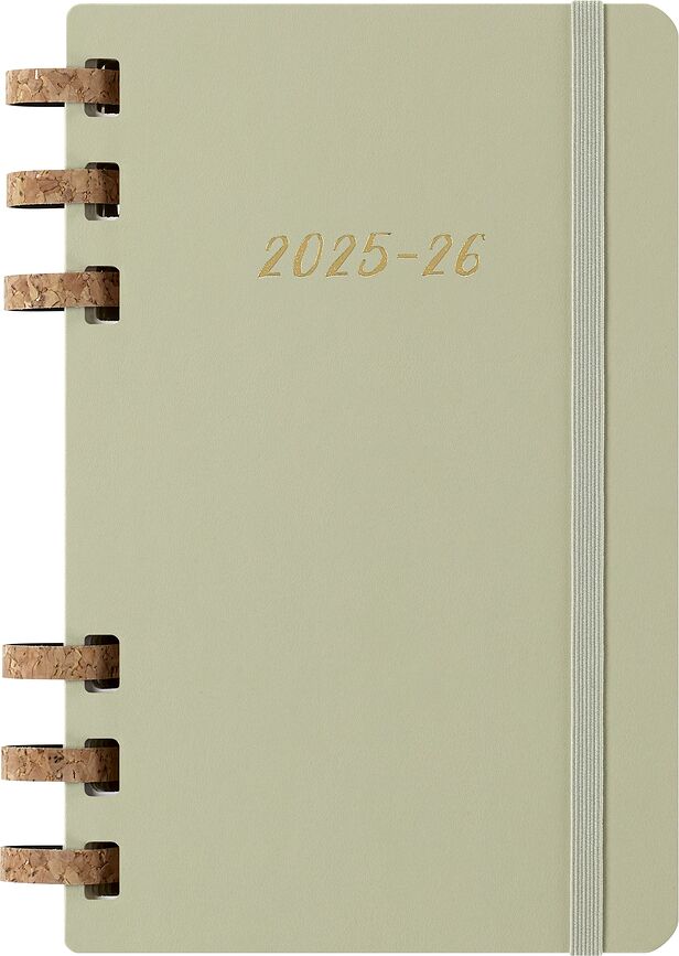 Agenda Académica Moleskine de tapa dura y espiral, 2026, 12 meses, tamaño L, pistacho