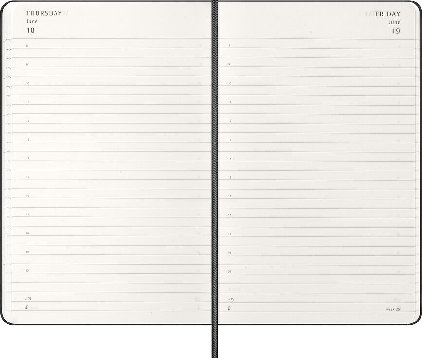 Agenda Diaria de tapa dura Moleskine, 2026, 12 meses, tamaño L, verde