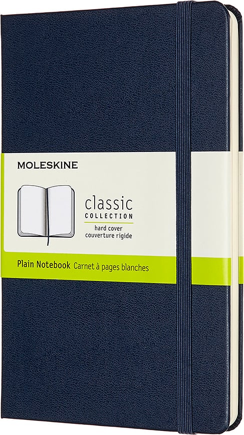 Blanco notitieboek Moleskine Classic M 208 pagina's saffier Hardcover