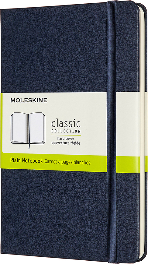 Blank notesbog Moleskine Classic M 208 sider safir hardcover